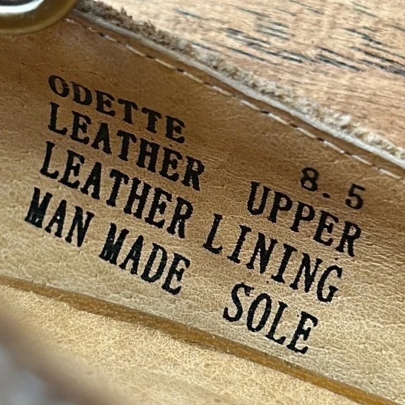 Anthropologie Chocolat Blu Odette T-Strap Mary Jane Heels Tan Leather Size 8.5 - Picture 11 of 14